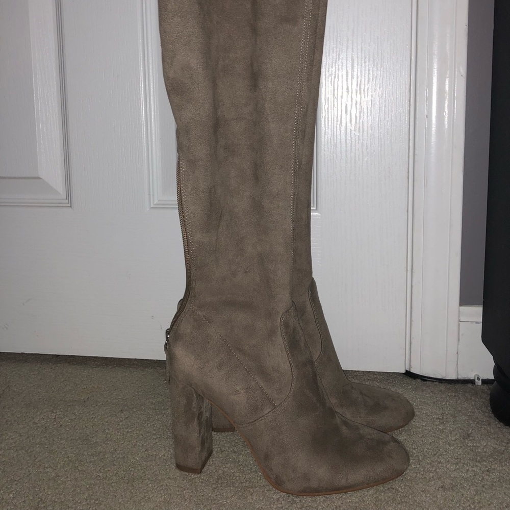 Steve Madden tan suede thigh high boots